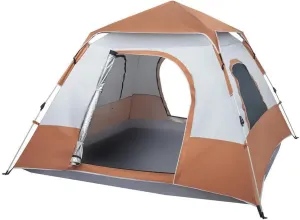 4-6 Person Pop Up Camping Tent, Waterproof Hiking Tent Canopy Folding Tent