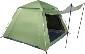 4 Person Easy Pop Up Tent, Waterproof Tents for Camping, Lightweight Family Tents Easy Set Up Tent, for Camping, Traveling, Hiking, Outdoor, Green