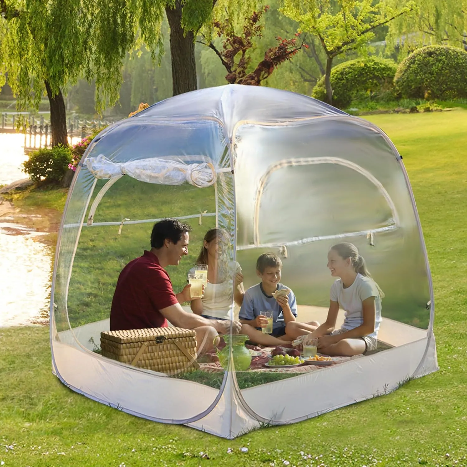 4 Person Rain Camping Sun Shelter, Outdoor Sports Bubble Instant Tent for Events Fishing Cheering (71”x 71”x 63”)