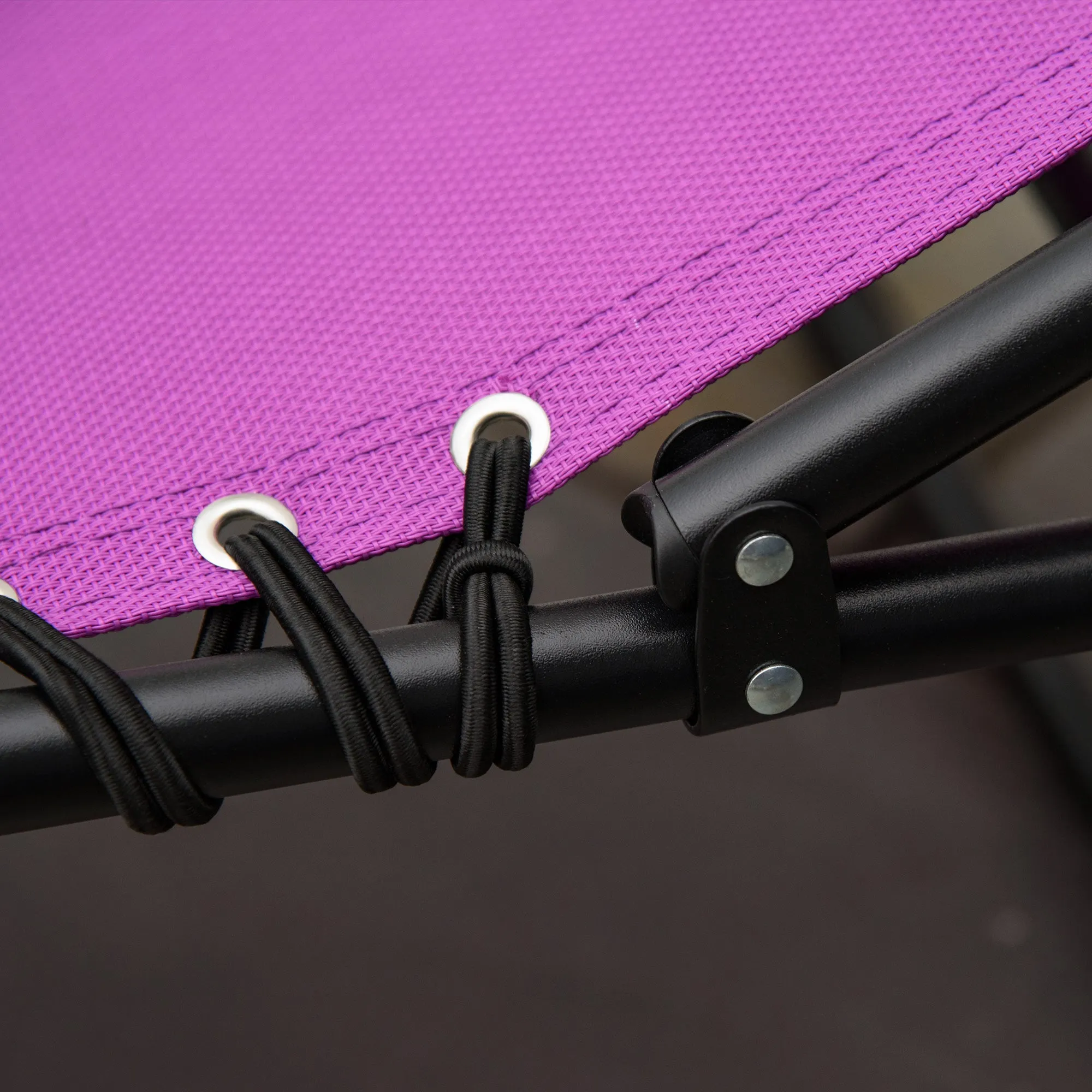 4-Position Reclining Folding Chaise Lounge Chair with Breathable Mesh & Pillow - Purple
