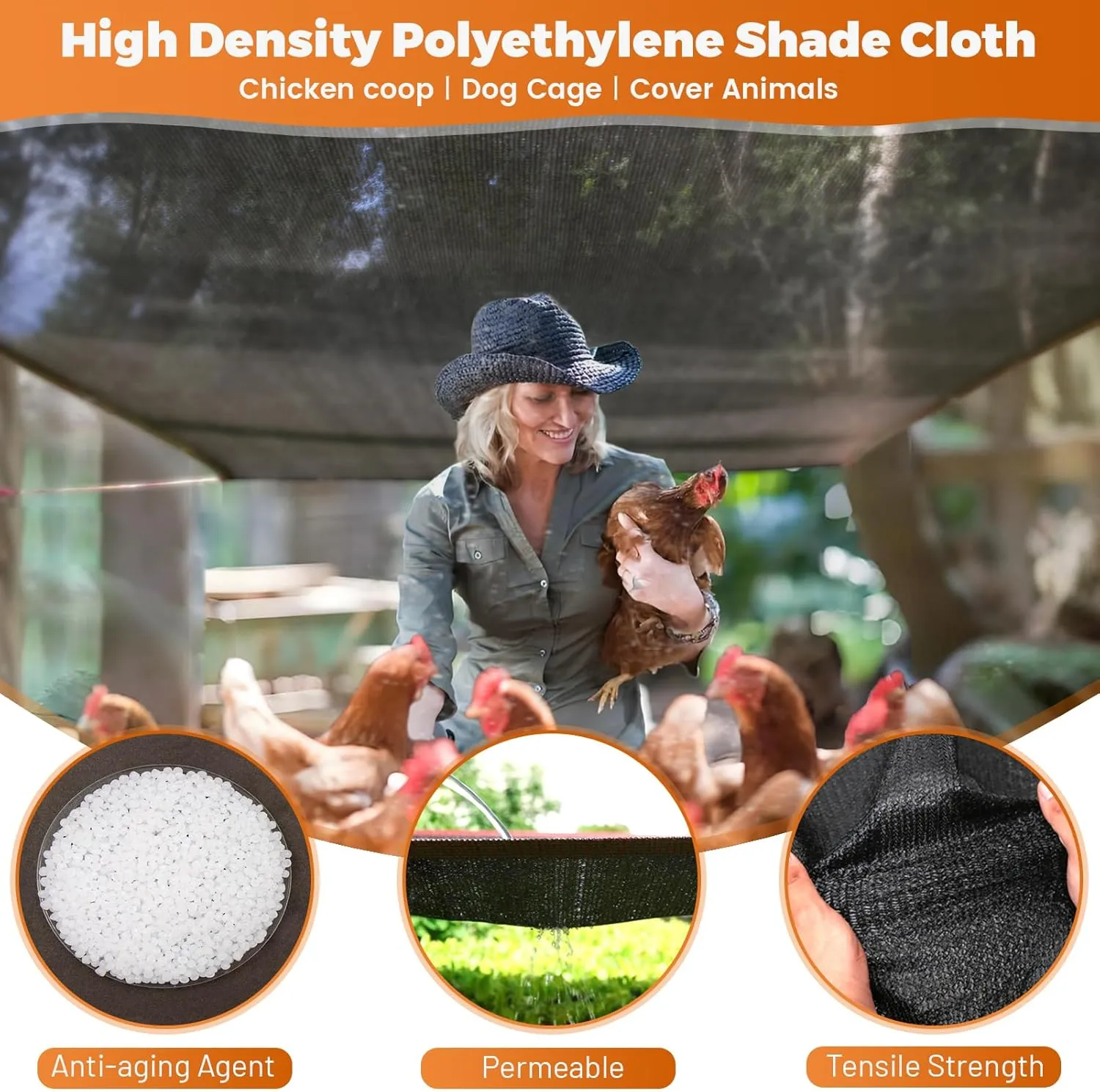 40%-50% Black Shade Cloth,10 x 20FT Durable Mesh Tarp with Grommets,UV Resistant Sun Shade Netting for Plant Cover,Garden,Outdoor,Pavilion,Greenhouse,Backyard Terrace,Chicken Coop