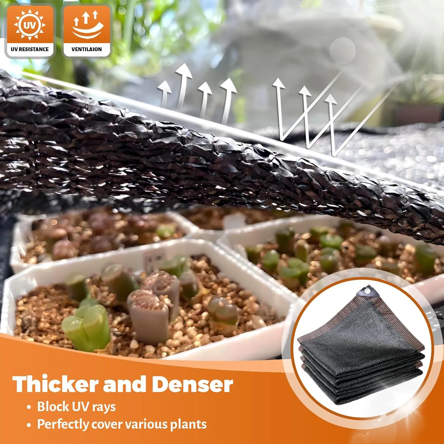 40%-50% Black Shade Cloth,10 x 20FT Durable Mesh Tarp with Grommets,UV Resistant Sun Shade Netting for Plant Cover,Garden,Outdoor,Pavilion,Greenhouse,Backyard Terrace,Chicken Coop