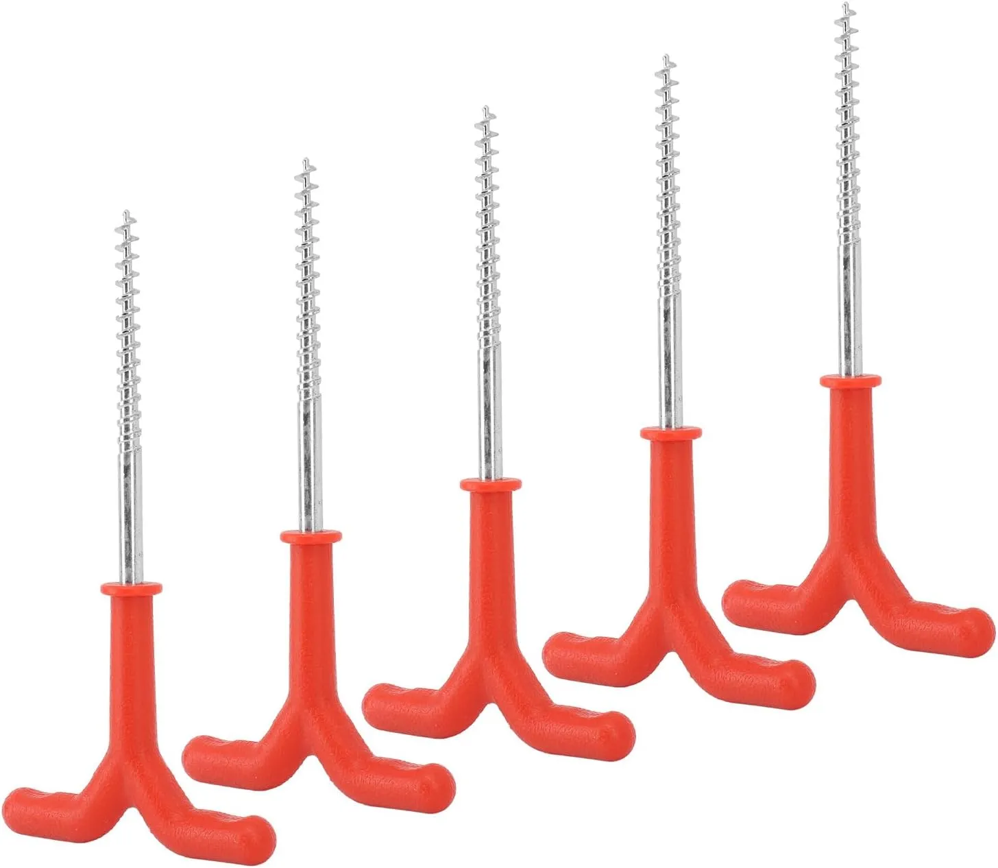 5 PCS Tent Stakes, 18.5cm Long Ice Fishing Tent Pegs Outdoor Camping Tent Threaded Peg Ice Fishing Shelter Stake Nail Tent Fixer Accessory