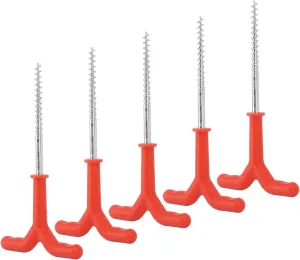 5 PCS Tent Stakes, 18.5cm Long Ice Fishing Tent Pegs Outdoor Camping Tent Threaded Peg Ice Fishing Shelter Stake Nail Tent Fixer Accessory