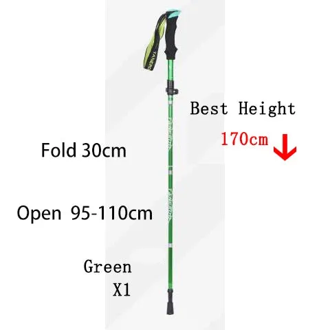 5-Section Outdoor Fold Trekking Pole Camping Portable Walking Hiking Stick For Nordic Elderly Telescopic Club Easy Put Into Bag