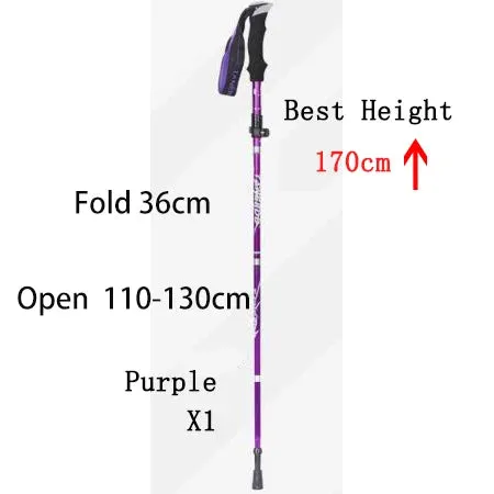 5-Section Outdoor Fold Trekking Pole Camping Portable Walking Hiking Stick For Nordic Elderly Telescopic Club Easy Put Into Bag