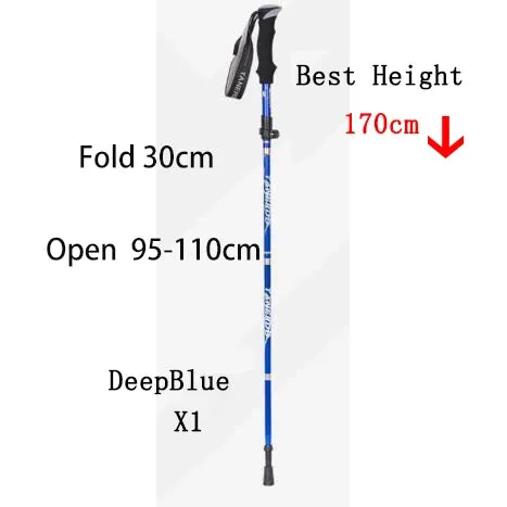 5-Section Outdoor Fold Trekking Pole Camping Portable Walking Hiking Stick For Nordic Elderly Telescopic Club Easy Put Into Bag