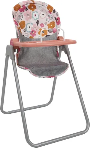 509 Crew: Melange Flora - Foodie Doll Highchair - 5pc Feeding Accessories, Fits Dolls Up to 24", Tilting Seat, Foldable, Food Tray, Kids Toy, Ages 3 