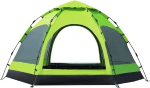 6-9 Person Hexagon Mongolian Yurt Tent Rainproof Anti-UV Breathable Double Layer Camping Tent for Outdoor Camping