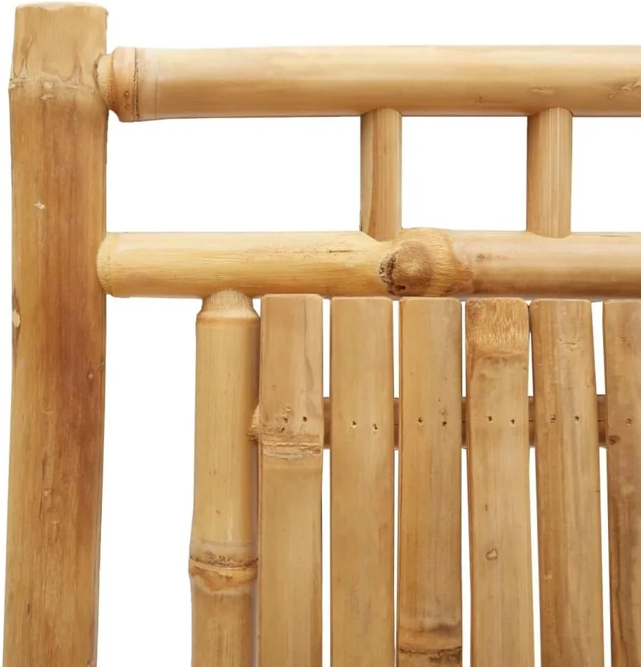 6-Pack Bamboo Folding Patio Chairs 20.9"" x26 x39 Outdoor Dining Chairs with Armrests and Backrest for Garden Lawn Balcony