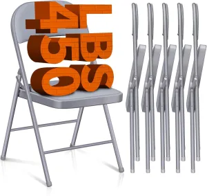 6 Pack Folding Chairs with Cushion – Padded Comfortable Foam Seating Gray Space-Saving Foldable Chairs for Indoor Outdoor Weddings, Parties, Backyard & Office Events (Gray, 6 Pack)