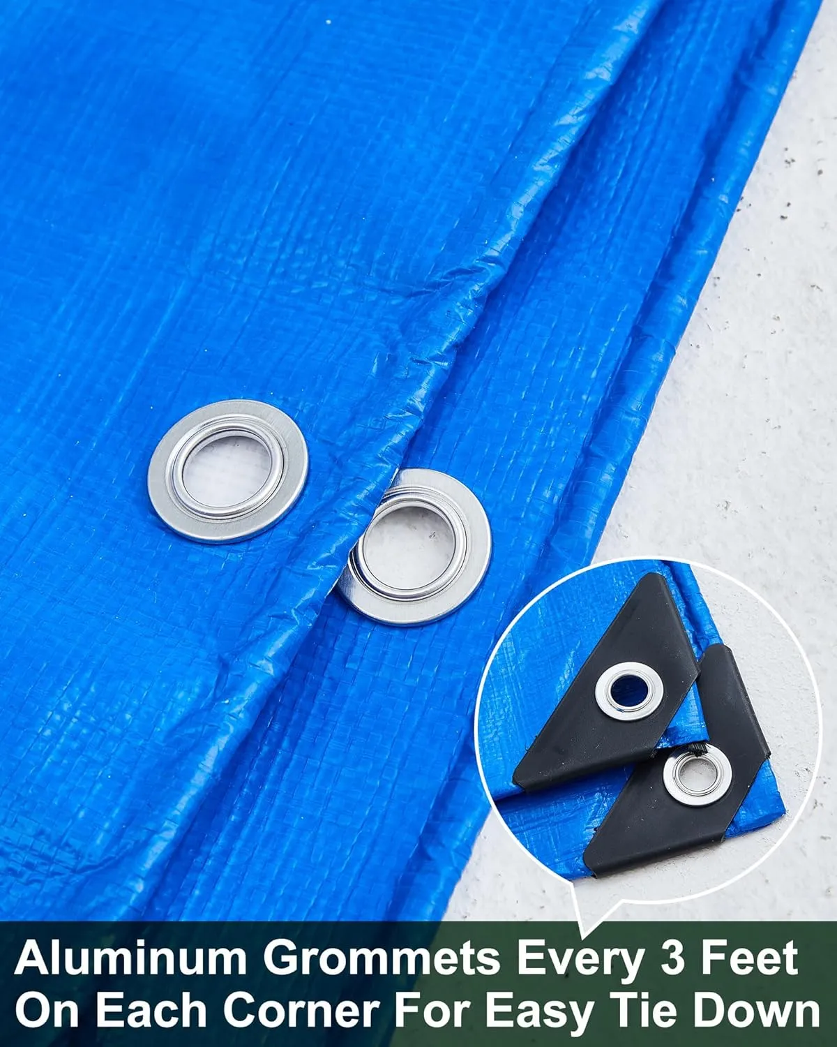 6 Pcs Large Waterproof Tarp 4 x 6 ft Heavy Duty 5.5 Mil Thick Poly Tarpaulin with Grommets Multipurpose Protective Cover for Summer Home Boats Cars Camping RV Pool Tent