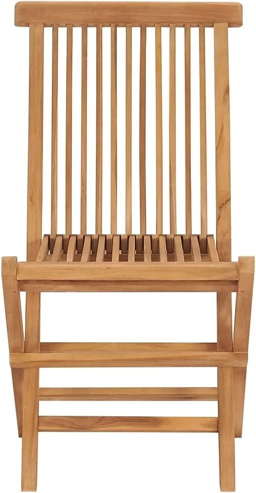 6-Piece Solid Teak Wood Folding Patio Chairs Set, Outdoor Furniture for Poolside Backyard Beach Camping, Weather-Resistant Hardwood Lounge Chairs with Foldable Design, No Assembly Required