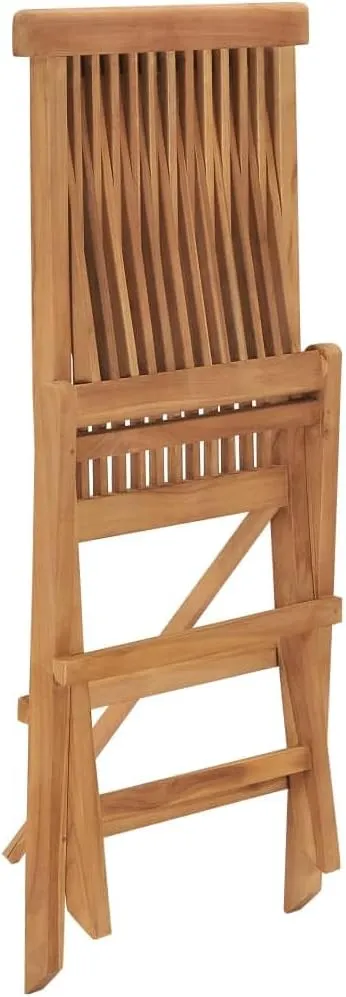 6-Piece Solid Teak Wood Folding Patio Chairs Set, Outdoor Furniture for Poolside Backyard Beach Camping, Weather-Resistant Hardwood Lounge Chairs with Foldable Design, No Assembly Required