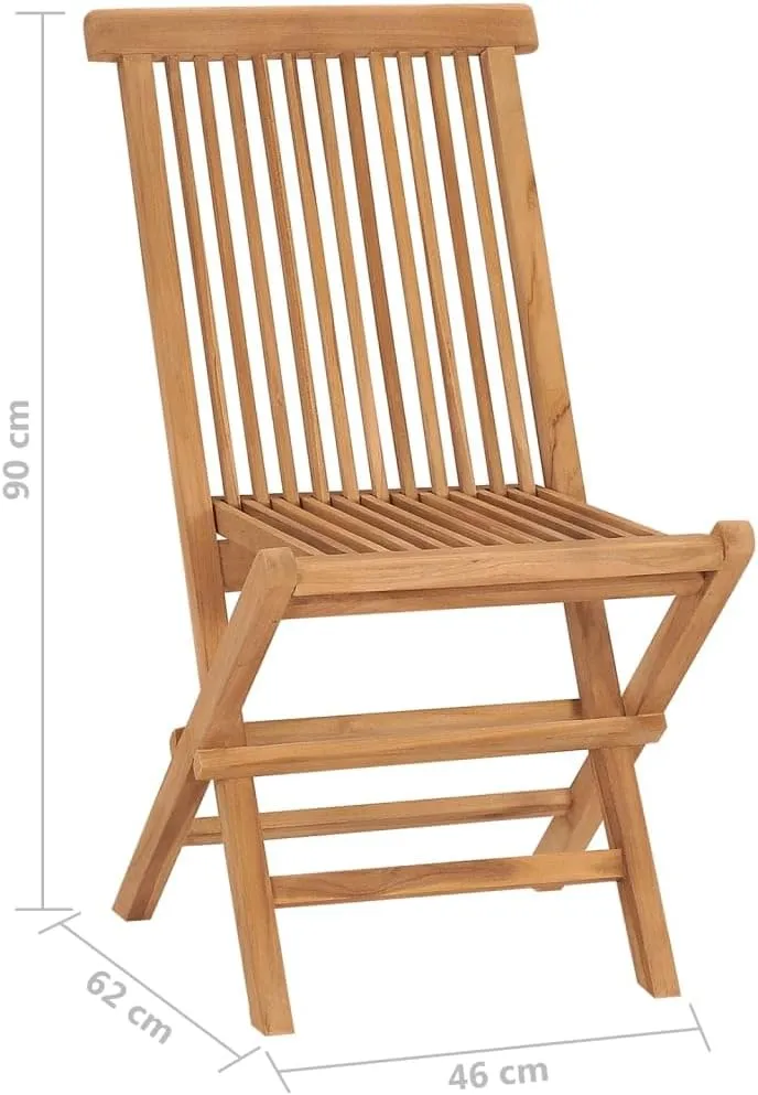 6-Piece Solid Teak Wood Folding Patio Chairs Set, Outdoor Furniture for Poolside Backyard Beach Camping, Weather-Resistant Hardwood Lounge Chairs with Foldable Design, No Assembly Required