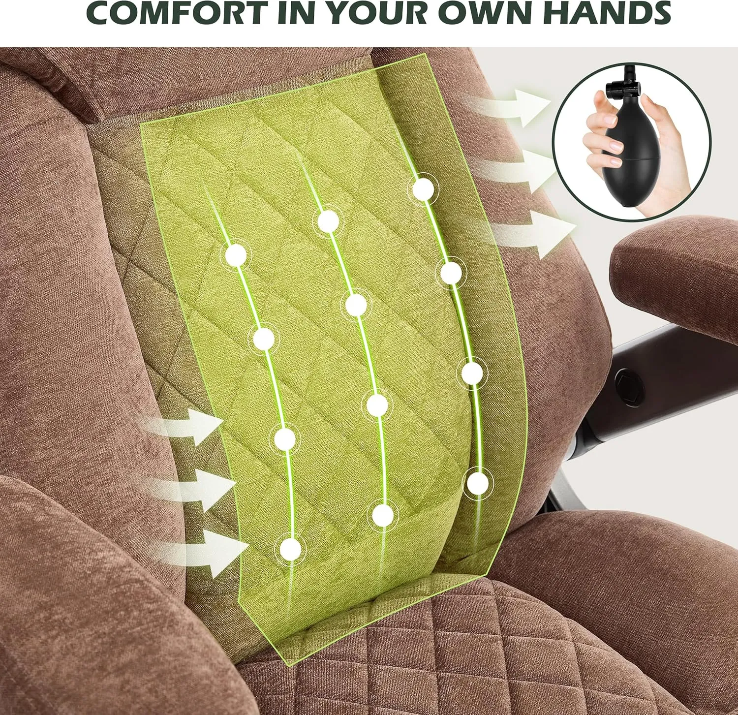 650lbs Big and Tall Office Chair with Thick Spring Cushion,5D Flip Arm Ergonomic Executive Office Chair Adjustable Lumbar Airbag&Extra Wide,Comfy Large Padded Heavy Duty Game Chair,Browncloth