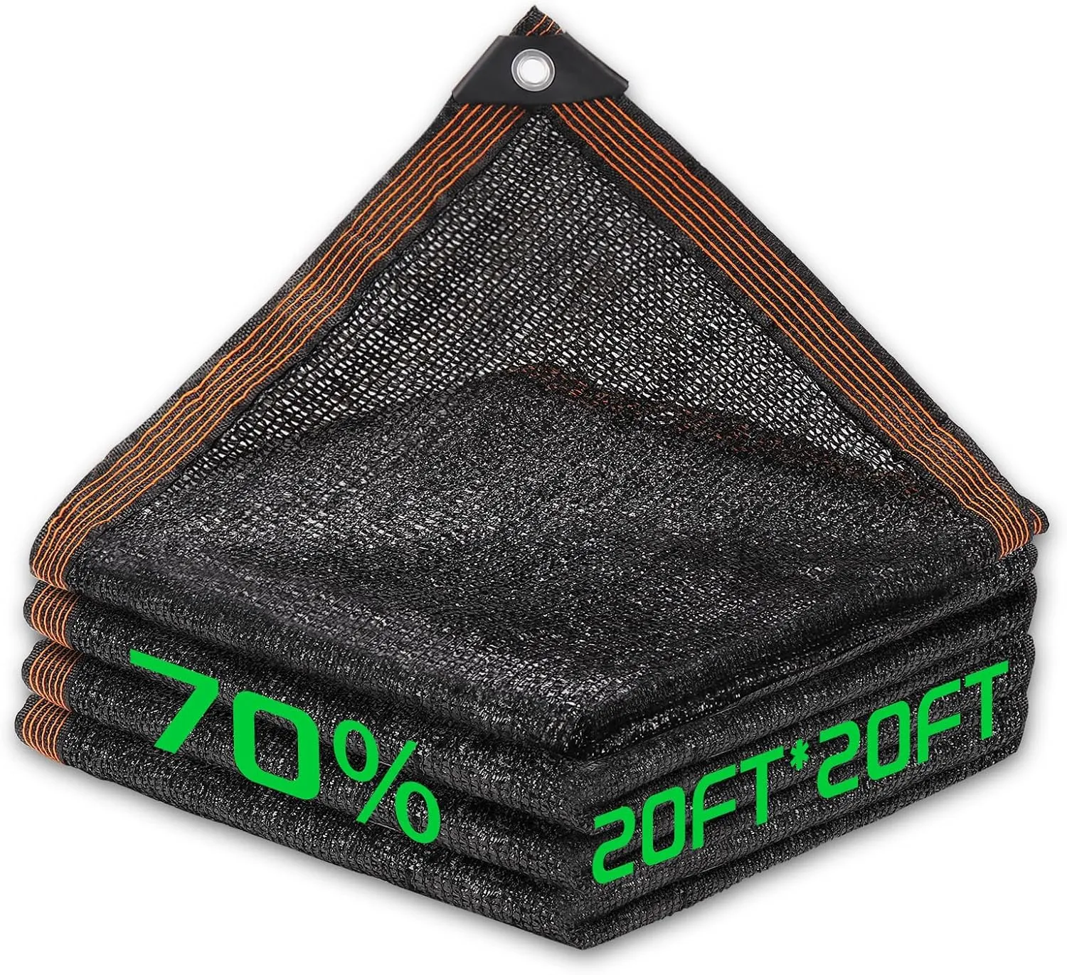 70% Shade Cloth, 20FTx20FT HDPE Mesh Tarp with Reinforced Grommets, Outdoor Sun Shade Net for Greenhouse, Plants, Garden, Pergola, Patio, Chicken Coop (20FT*20FT)