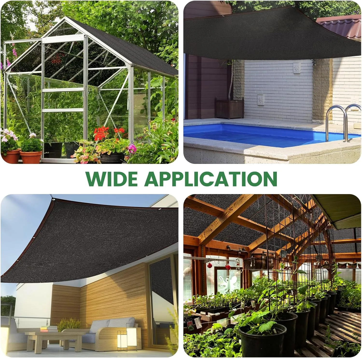 70% Shade Cloth, 20FTx20FT HDPE Mesh Tarp with Reinforced Grommets, Outdoor Sun Shade Net for Greenhouse, Plants, Garden, Pergola, Patio, Chicken Coop (20FT*20FT)