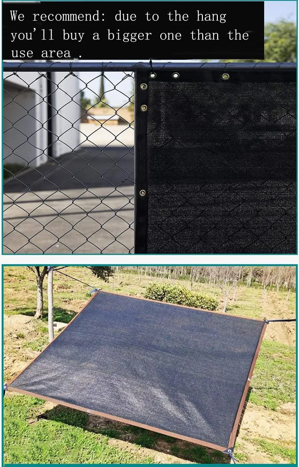 70% Sun Shade Cloth UV-Resistant Black Mesh Tarp, with Reinforced Grommets, Sun Net for Garden, Plants Greenhouse, Patio, Pergola,8x8M/26x26FT