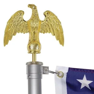 7" Gold Eagle Finial Top For 16' 20' 25' Handcrafted Telescopic Flag Pole