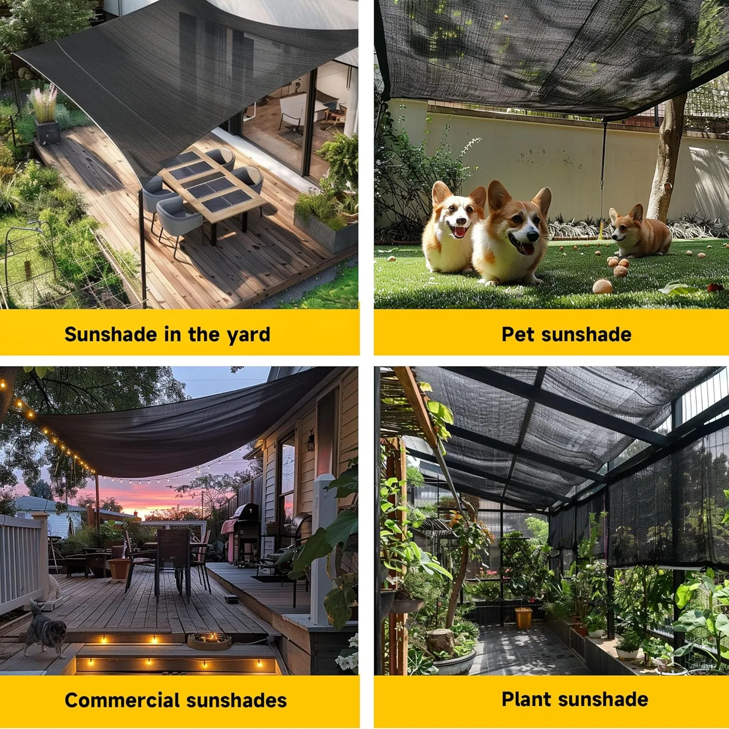 80% Shading Rate 12'x12' Black Shade Cloth Mesh Tarp,UV Resistance Shade Net with Grommet and Reinforced Edges,Shading for Garages,Plant Nursery,Kennel,Chicken Coop