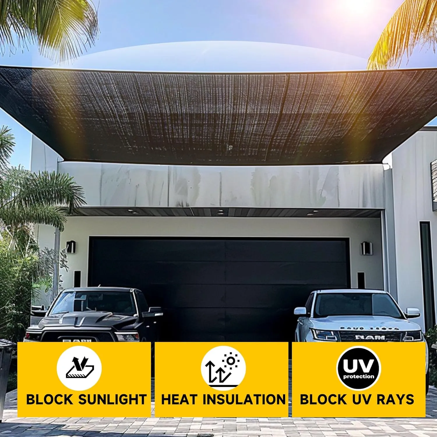 80% Shading Rate 12'x12' Black Shade Cloth Mesh Tarp,UV Resistance Shade Net with Grommet and Reinforced Edges,Shading for Garages,Plant Nursery,Kennel,Chicken Coop