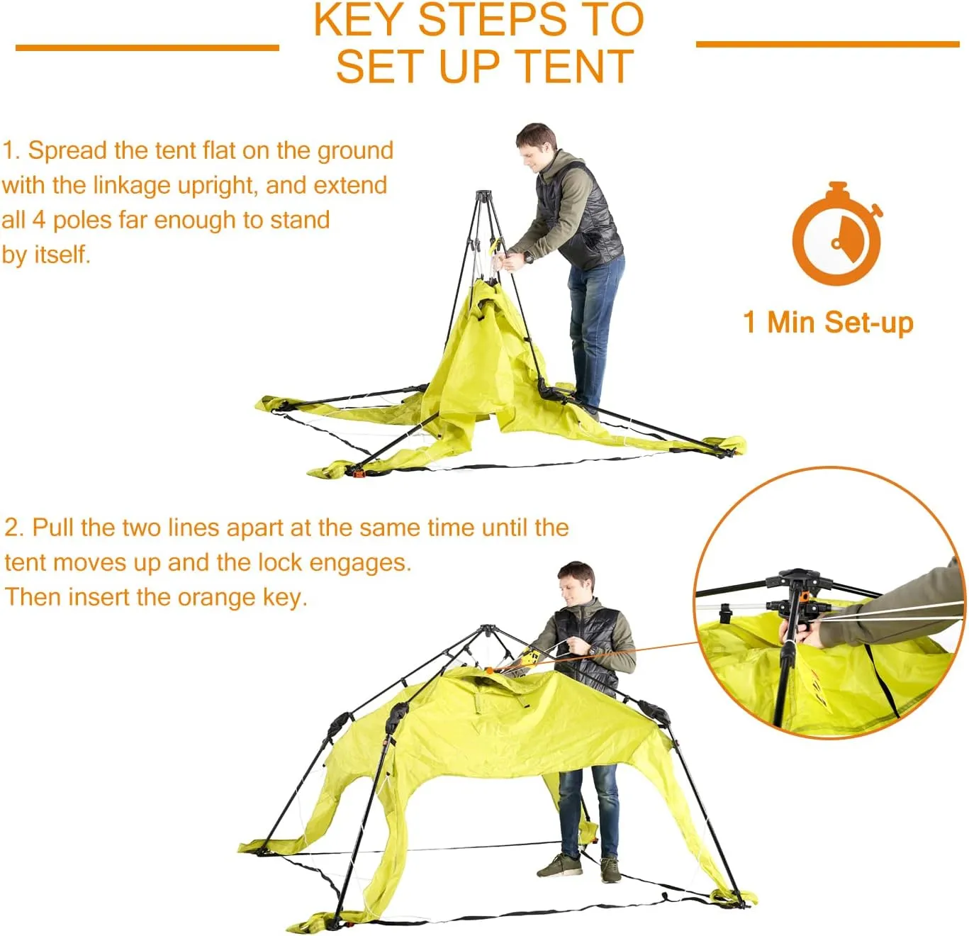 8.2'x8.2' Pop Up Canopy, 2023 Upgraded Outdoor Canopy, Portable Folding Instant Camping Canopy, Easy Set-up Canopy with 1 Sidewall
