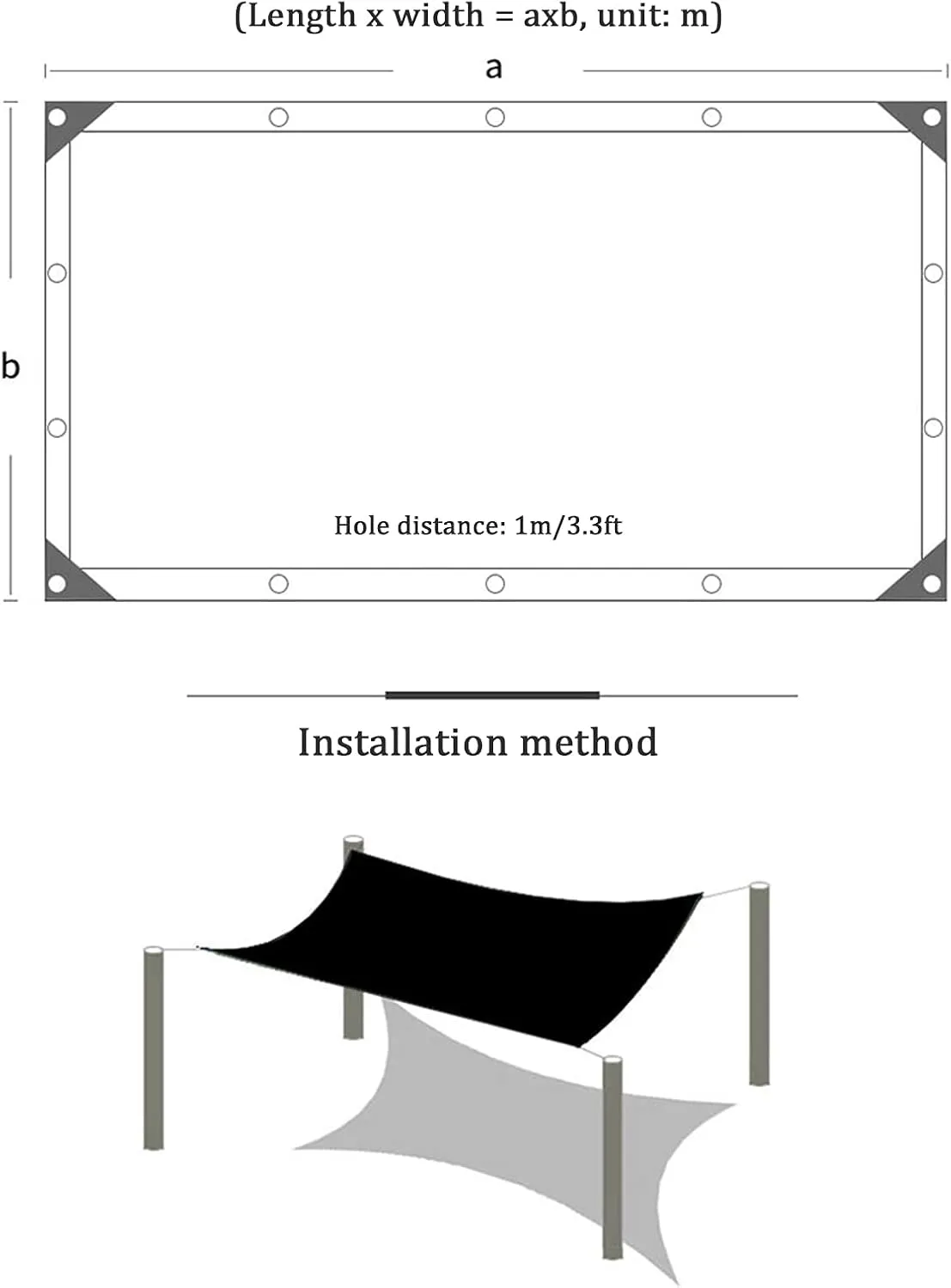 85% UV Resistant Anti-Aging White Sunblock Shade Cloth,Water and Air Permeable Mesh Tarp,Shade Netting with Grommets,Rope,Sun Shade Sail for Roof Courtyard Garden Fence (3x3m/9.8x9.8ft)