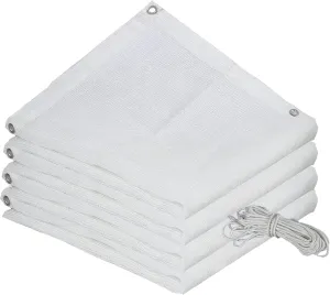 85% UV Resistant Anti-Aging White Sunblock Shade Cloth,Water and Air Permeable Mesh Tarp,Shade Netting with Grommets,Rope,Sun Shade Sail for Roof Courtyard Garden Fence (3x3m/9.8x9.8ft)