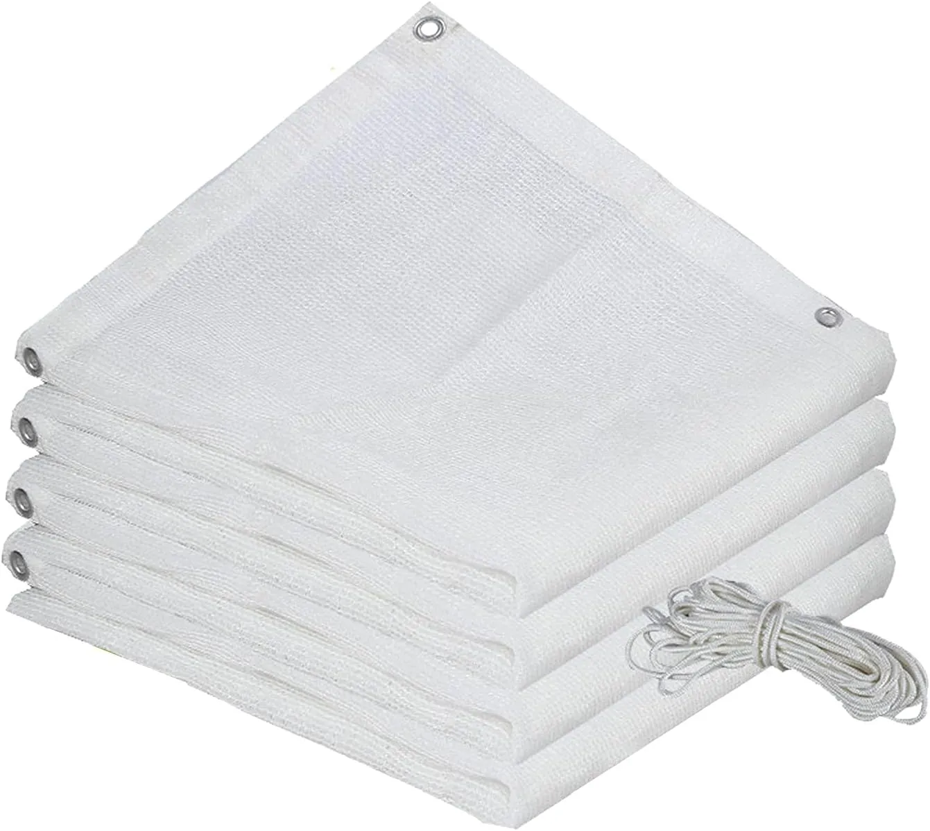 85% UV Resistant Anti-Aging White Sunblock Shade Cloth,Water and Air Permeable Mesh Tarp,Shade Netting with Grommets,Rope,Sun Shade Sail for Roof Courtyard Garden Fence (3x3m/9.8x9.8ft)