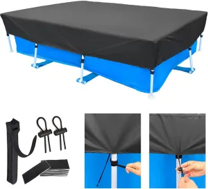 87in X 59in Rectangular Pool Cover 7 x 4 Frame Rectangle Swimming Pool Cover for 7.3 ft x 4.9 ft Above Ground Pool Frame Dust Proof Rain Proof Garden Outdoor Square Pools Cover