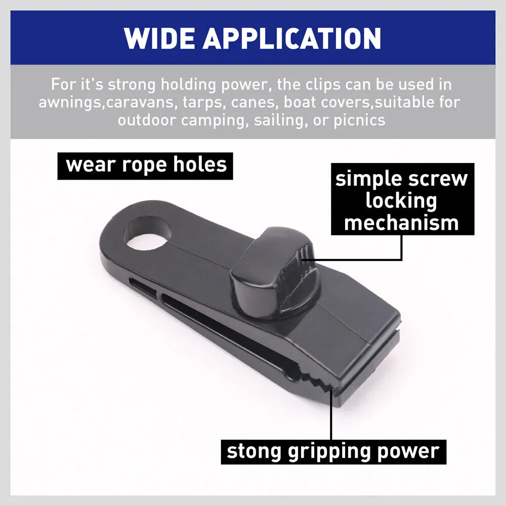 8Pc Awning Tarp Clamp Set - Durable Clips for Tents, Emergency Grommets for Survival and Outdoor Use