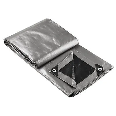 8x10 Ft 2 Pack Waterproof Poly Tarp Heavy Duty Protective Cover 10-mil Tarpaulin