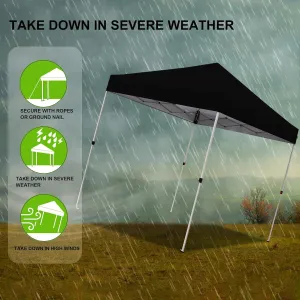 8X8 FT Pop Up Canopy, Outdoor Instant Canopy Tent Slant Legs with Carrying Bag, Portable Gazebo Shelter for Wedding Party,Commercial Event,Patio,Garden,Beach -Black
