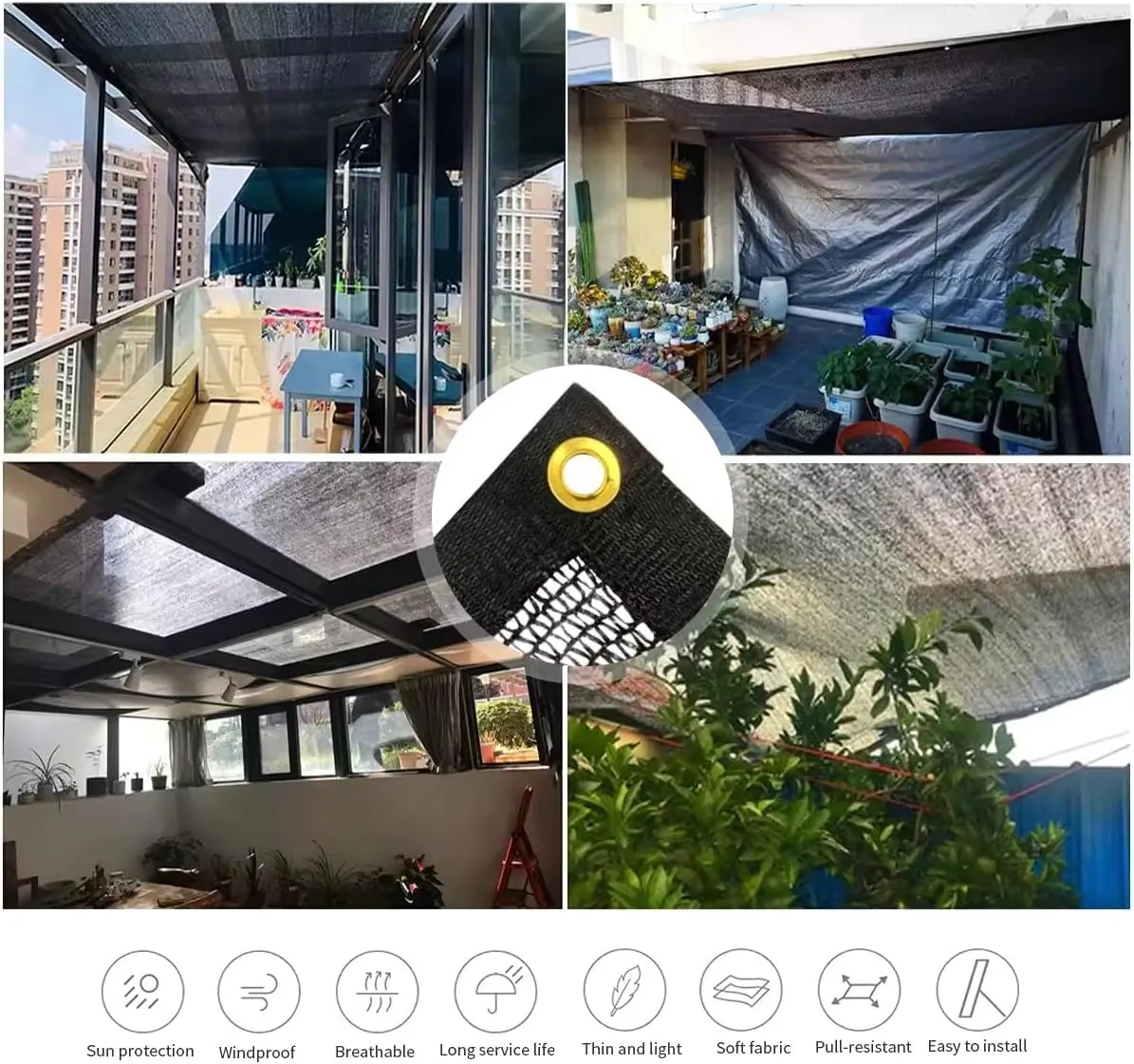 90% Black Shade Cloth, 10X30Ft Garden Sun Shade for Plant Cover, Outdoor Shade Netting with Grommets, Sunblock Mesh Tarp for Patio, Greenhouse, Pergola, Potted Plant, Chicken Coop