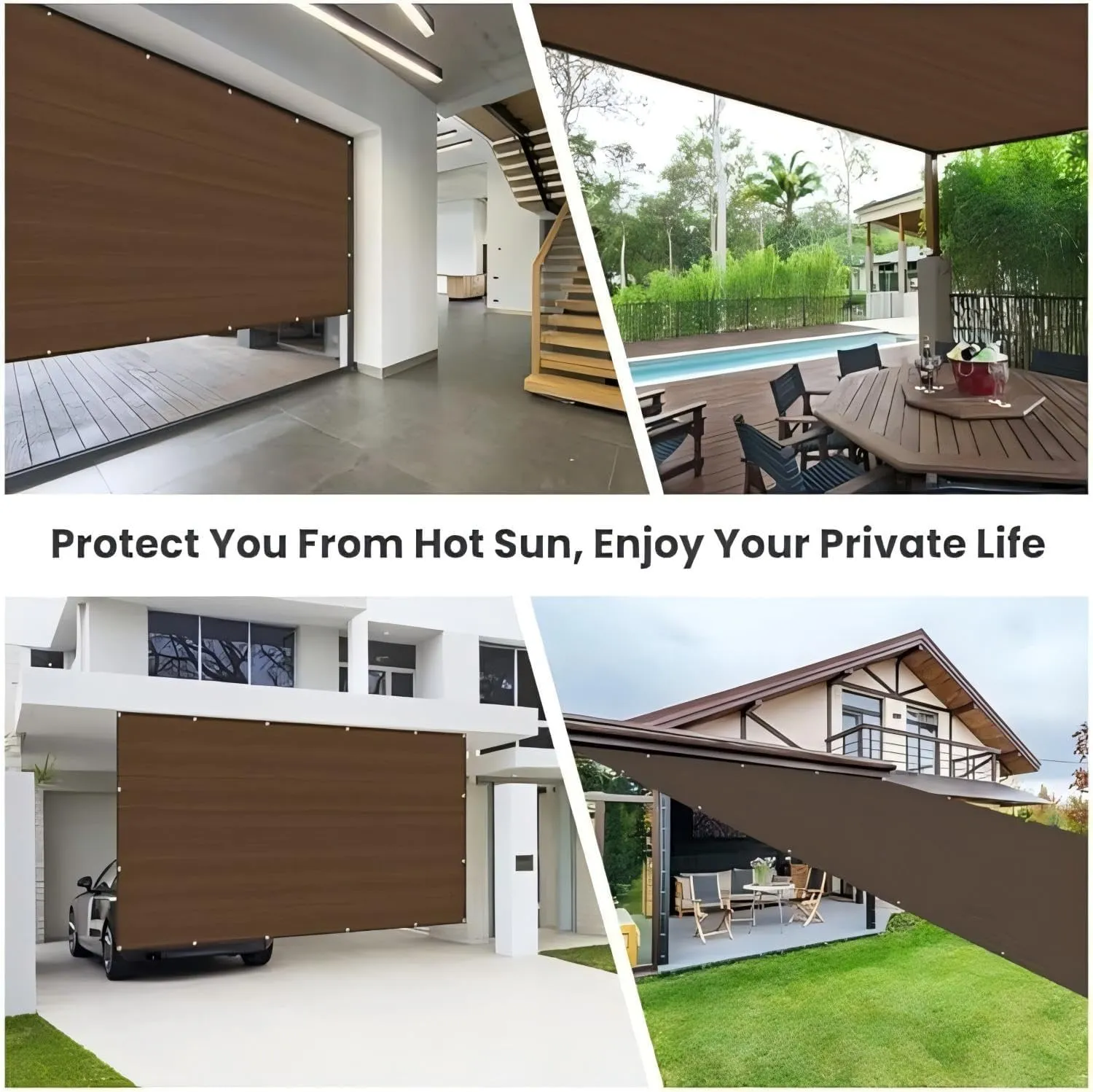 90% Sun Shade Cloth, Pergola Shade Cover Canopy, Mesh Tarp Sun Screens for Patio, Outdoor, Garden, Backyard (6 x 8 FT)