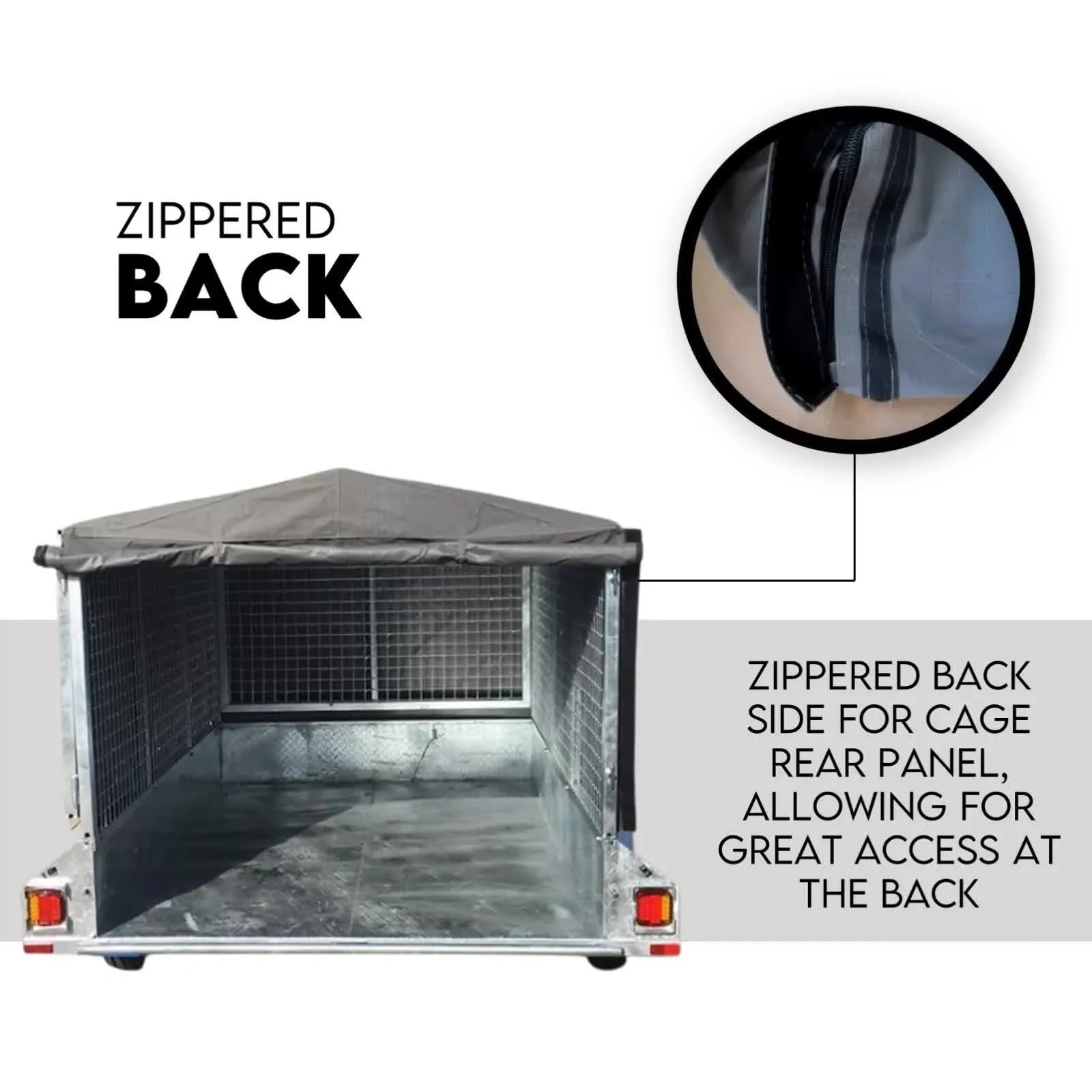 900mm Trailer Cage Canvas Tarp Cover for 6x4 High Quality Cage Universal 3 foot-WA_Rural