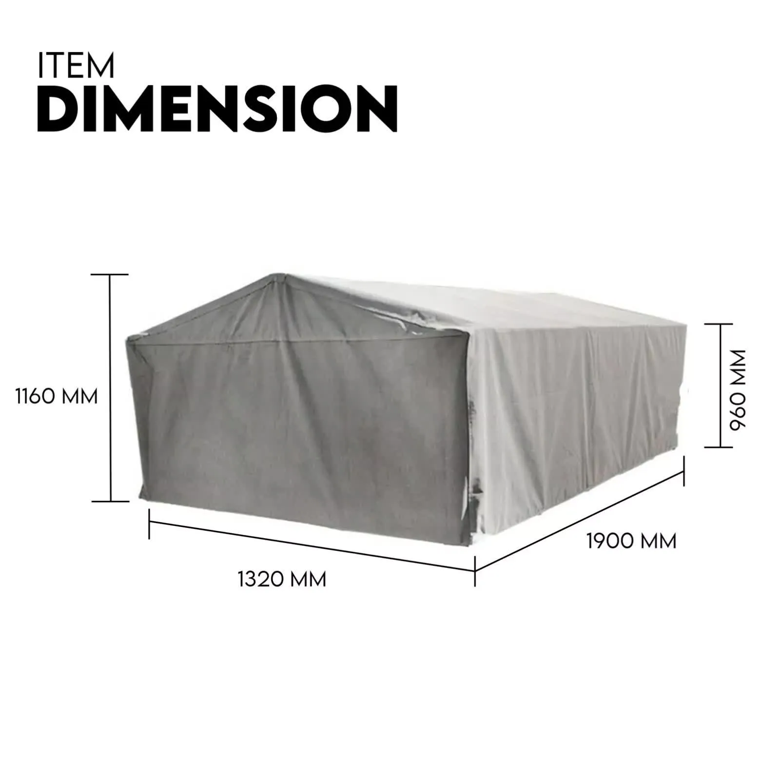 900mm Trailer Cage Canvas Tarp Cover for 6x4 High Quality Cage Universal 3 foot-WA_Rural