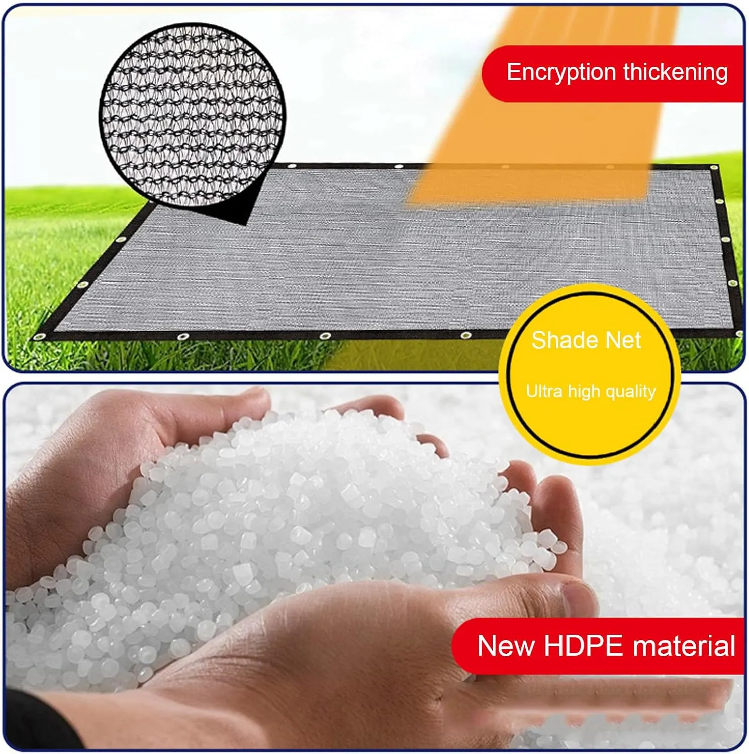 95% Grey Shade Cloth,Durable Mesh Tarp with Reinforced Grommets,Outdoor Sunblock Shade Cloth Cover for Plants,Greenhouse, Patio,Tomatoes,Chicken Coop,Barn,8x8m/26x26ft