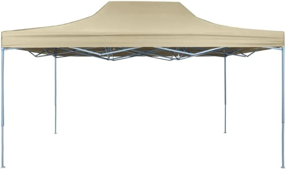 9.8'x14.8' Foldable Pop-Up Canopy Tent with Heavy-Duty Steel Frame Cream White Outdoor Party Tent UV Protection Gazebo for Events Backyard BBQs