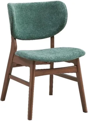 Acme Furniture Bevis 18" Fabric & Wood Side Chair in Green/Walnut (Set of 2)