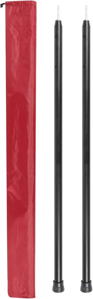Aluminum Adjustable Heavy Duty Camping Tarp Poles, 36in to 95in Telescoping Aluminum Portable Awning Poles for Camping, Backpacking, Hiking (Black, Set of 2)
