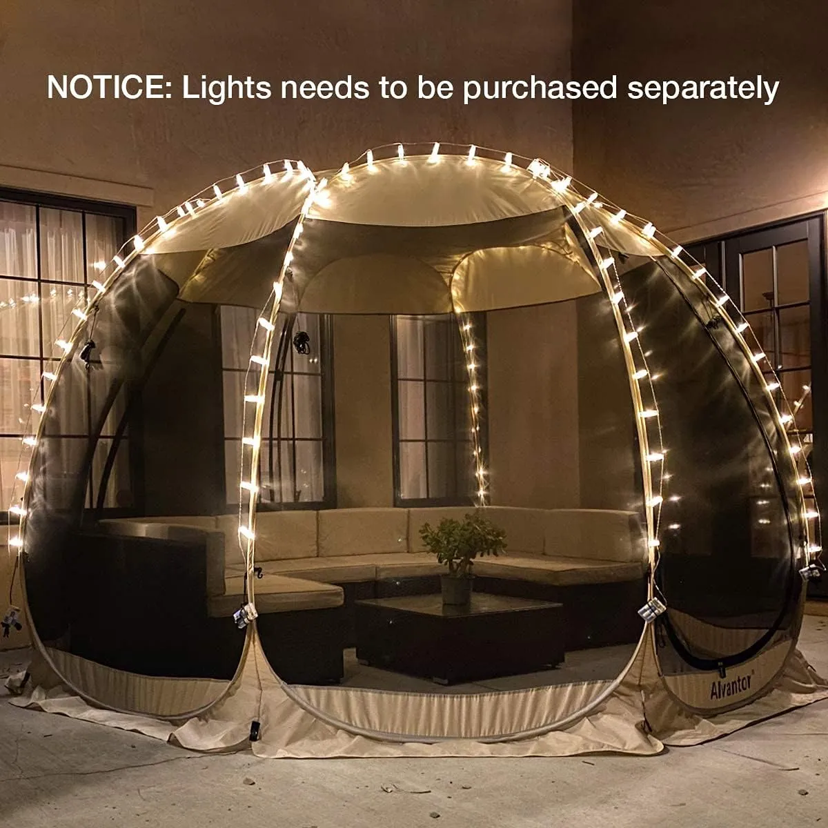 Alvantor Pop Up Screen Tent House Room Instant Outdoor Camping Canopy Sun Shelter Gazebo for Patio, Backyard & Deck, Privacy Tent(2-10 People, 8'x8' 10'x10' 12'x12')