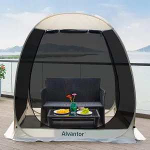 Alvantor Pop Up Screen Tent House Room Instant Outdoor Camping Canopy Sun Shelter Gazebo for Patio, Backyard & Deck, Privacy Tent(2-10 People, 8'x8' 10'x10' 12'x12')