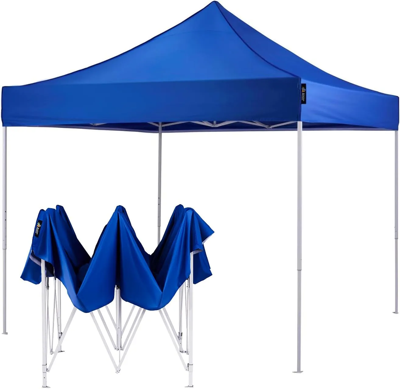 AMERICAN PHOENIX 10x10 Pop Up Canopy Tent Portable Instant Commercial Outdoor Beach Heavy Duty Market Shelter (10x10FT (White Frame), Blue)