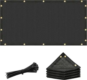 Amgo 6' x 4' Black Shade Cloth with Grommets - 90% Sunblock, Durable Mesh Fabric Tarp for Dog Kennel Cover, Greenhouse, Fence Privacy Screen, Chicken Coop & Pet Playpen (We Make Custom Size)