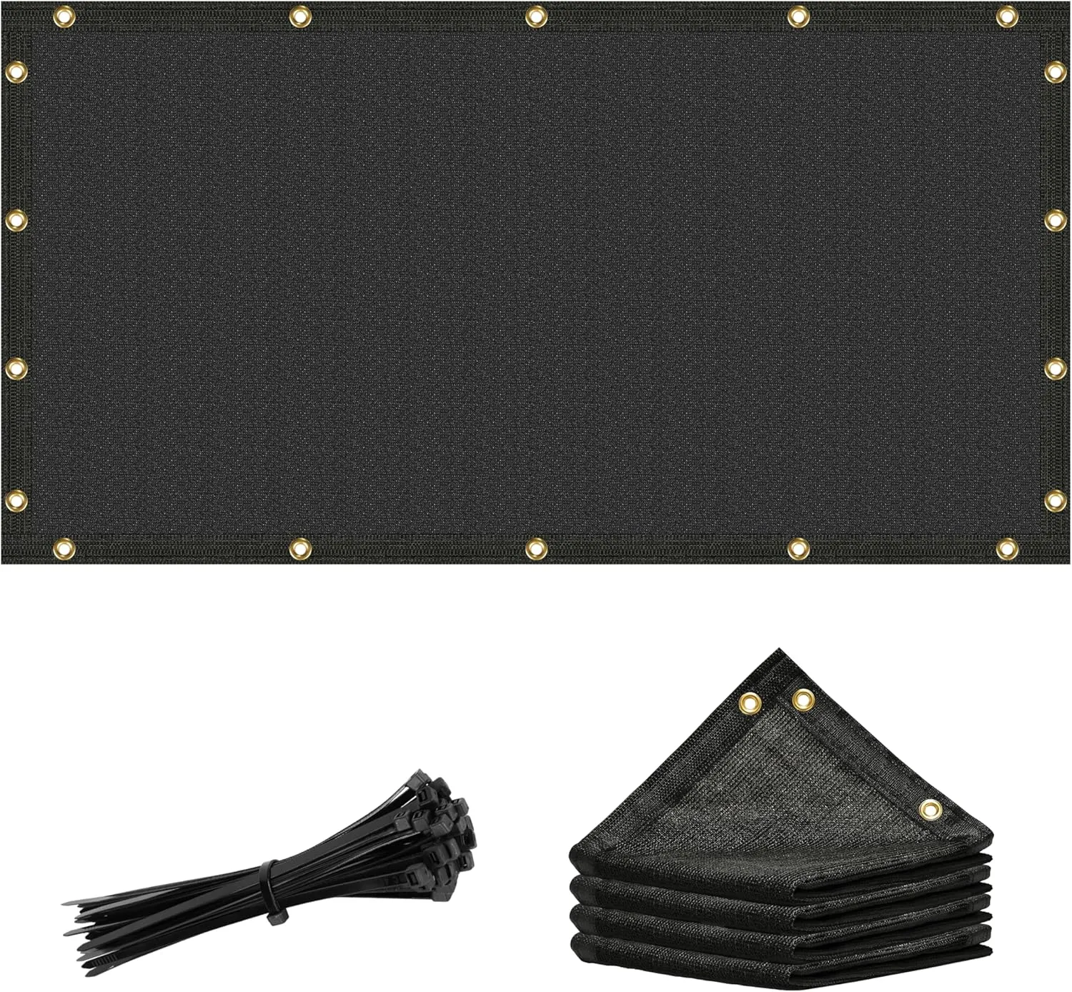 Amgo 6' x 4' Black Shade Cloth with Grommets - 90% Sunblock, Durable Mesh Fabric Tarp for Dog Kennel Cover, Greenhouse, Fence Privacy Screen, Chicken Coop & Pet Playpen (We Make Custom Size)