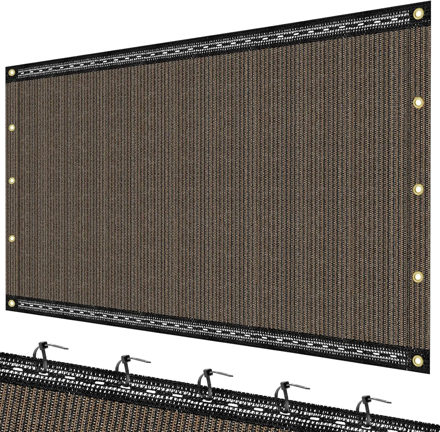 Artpuch 90% Sunblock 10X10 FT Shade Cloth Outdoor Pergola Shade Cover Fabric UV Resistant Mesh Durable Shade Tarp with Grommets for Greenhouse,Patio, Carport,Mocha