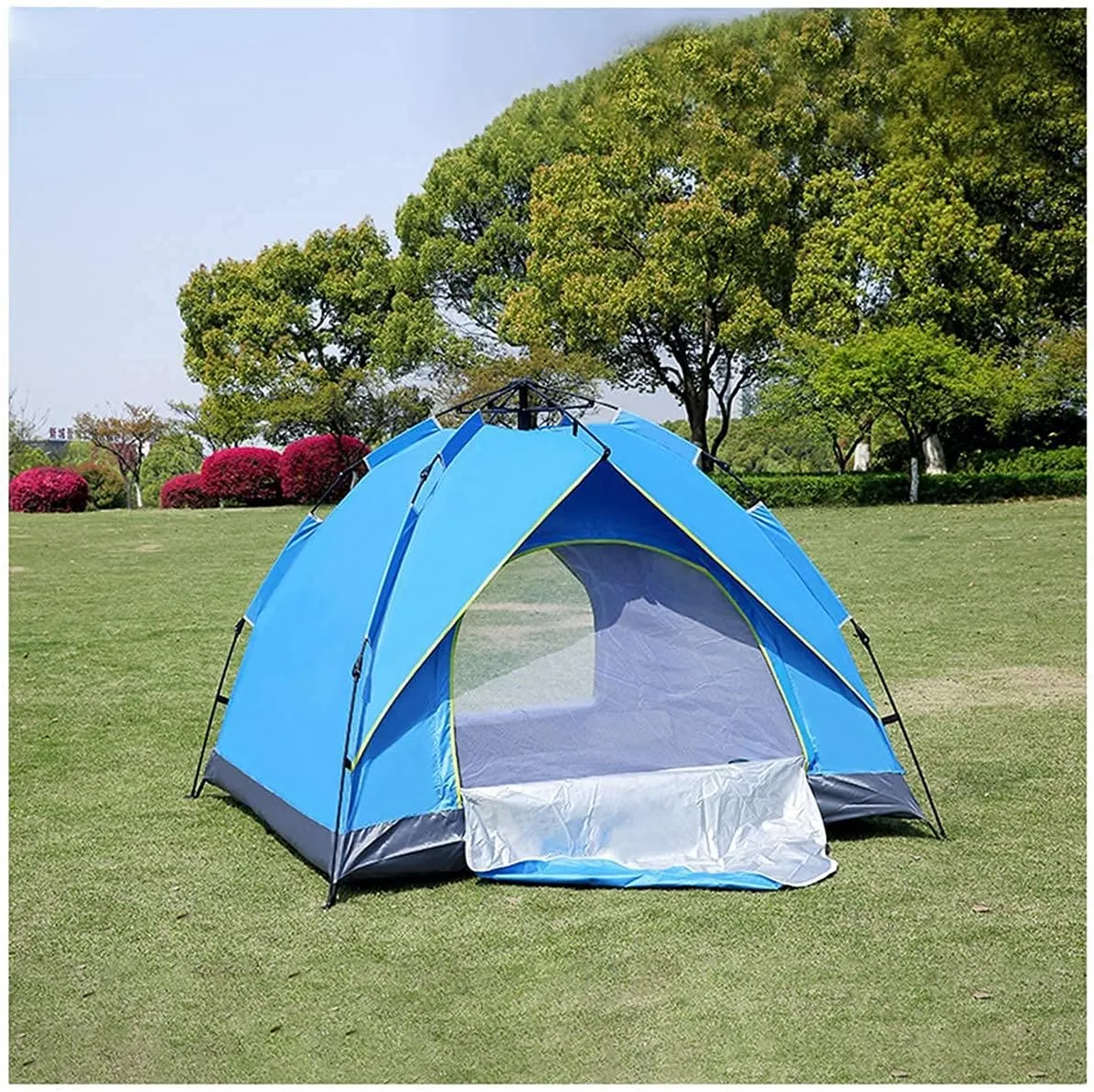 Automatic Pop Up Tent Family Camping Tent 2-3-4 Person Portable Tent Spring Type Fast Open Windproof for Camping Hiking Mountaineering