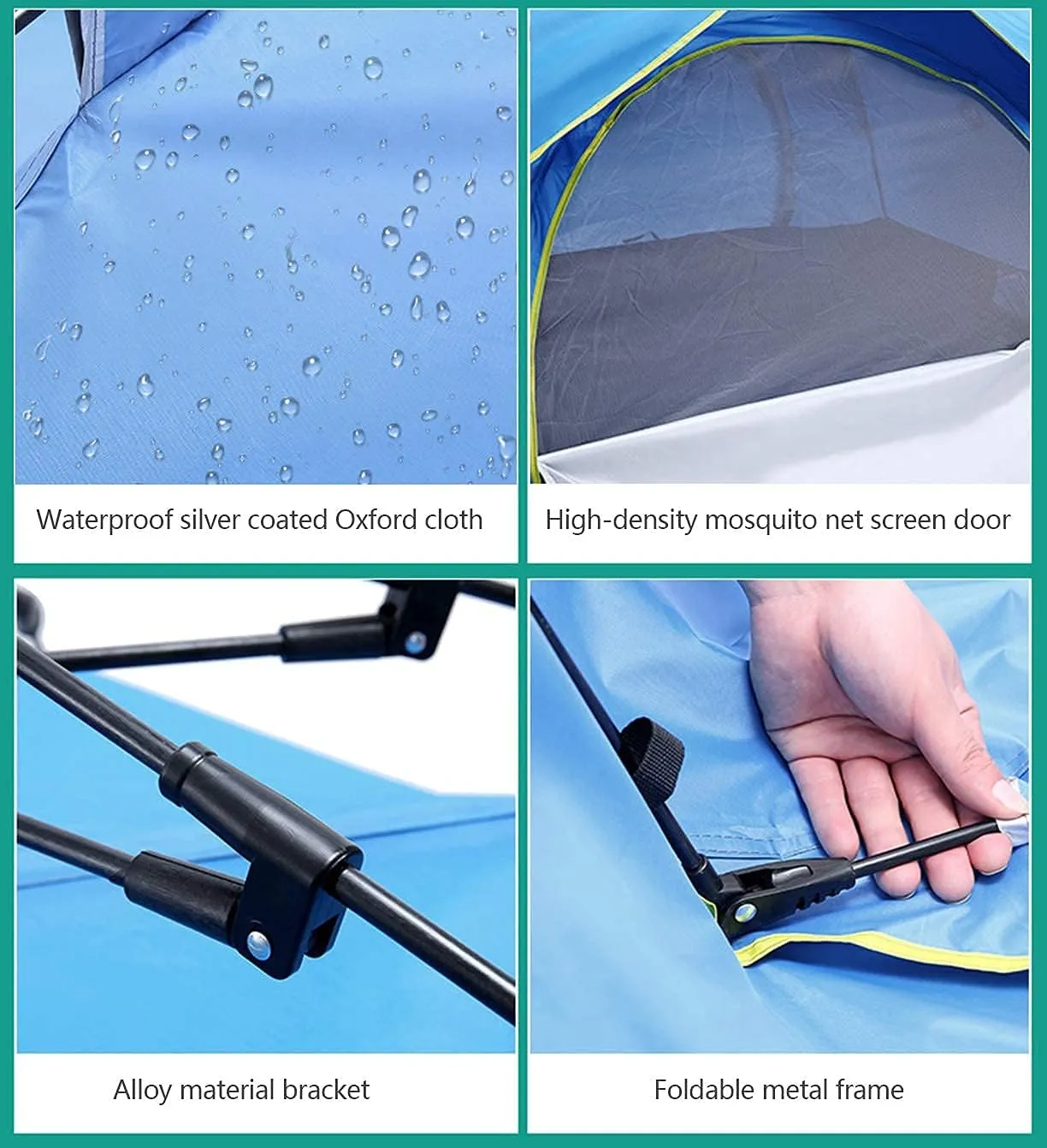 Automatic Pop Up Tent Family Camping Tent 2-3-4 Person Portable Tent Spring Type Fast Open Windproof for Camping Hiking Mountaineering